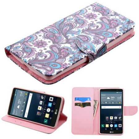 Leather Stand - LG G Stylo Phone Case, LG G Stylo Case, by Insten European Flowers Folio Leather Wallet Stand Case with card slot For LG G Stylo case cover