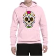 thumbnail image 2 of Wild Bobby, Day Of The Dead Sugar Skull Pop Culture Unisex Graphic Hoodie Sweatshirt, Light Pink, Large, 2 of 5