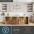 thumbnail image 4 of Elsa 5 Light Gold Brass Modern Coastal Glam Linear Chandelier Island Pendant Fixture with Capiz Shell, 4 of 12