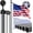 25FT-13Gauge-Grey, variant on 25FT Pole -Extra Thick Flagpole kit with 5x3 Nylon Embroidered for Outside Yard,Outdoor,Commercial or Residential-Ground - 100MPH Wind Tested,Grey