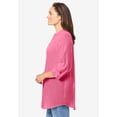 thumbnail image 3 of Woman Within Plus Size Rayon Three-Quarter Sleeve Effortless Tab-Front Blouse, 3 of 6