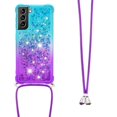 thumbnail image 3 of Funda para Samsung Galaxy S21 Plus 5G Brillantina Líquida Divertida Reluciente y con Cristales en Movimiento Cuerpo Cruzado con Cordón Ajustable, 3 of 5