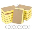 thumbnail image 1 of Unique Bargains 3.5' x 2' Blank Flash Cards with Rings Study Cards Index Cards Note Card Pre Hole Punched, Yellow 500 Pack, 1 of 5
