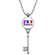 thumbnail image 1 of Francia bandera nacional Azul patron Colgante Collar Vintage Llavero Plata Joyas Unbranded M, 1 of 3