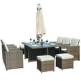 thumbnail image 4 of Direct Wicker 11-Piece Patio Dining Set Wicker Dining Table with Beige Cushions, 4 of 10