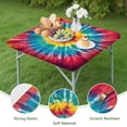 thumbnail image 4 of Colorful Tie Dye Mandala Pattern Square Fitted Tablecloth with Elastic Edge,Square Table Cover,Washable Elastic Table Cover for Home Kitchen Party Decor 36"x36", 4 of 6