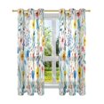 thumbnail image 7 of Yayeee Window Curtains Light Filtering 63"x42" Grommet Panel Pair Home Living Room Decor, Blue Wildflower Pattern, 7 of 7