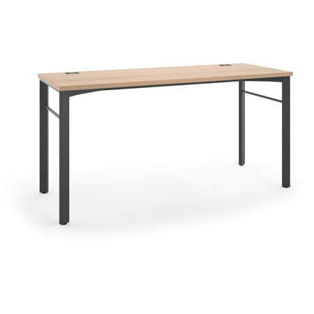- HON Manage Series Table Desk - Compact Work Station, 60w x 23.5d x 29.5h, Wheat/Ash (HMNG60WKSL)