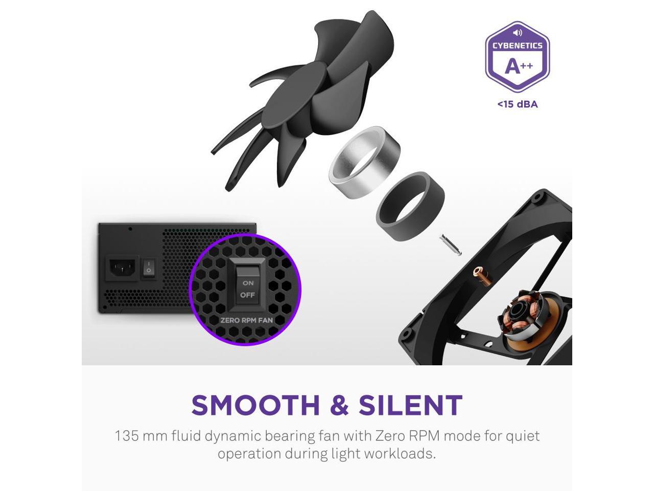NZXT C850 Gold Core 80Plus Gold Fully-modular ATX 3.1 Power Supply, US Power Cord