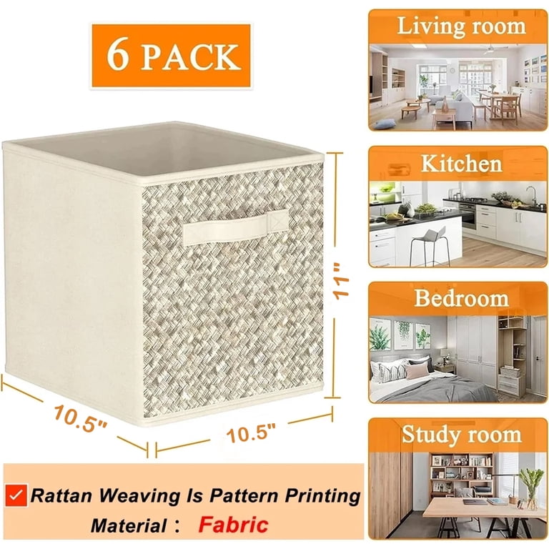 Hongzhanfa Collapsible Fabric Storage Cubes - 2 Pack With Handles & Reinforced Bottom, Foldable Closet Organizers