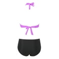 thumbnail image 4 of Women's Bikini Set Printed Two Piece Sexy Swimsuit with Removable Bra Pads No Underwire Tie Side for Beach Vacation,Purple,2XL, 4 of 5