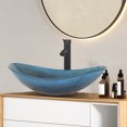 thumbnail image 5 of ELECWISH Tempered Glass Vessel Bathroom Vanity Sink Round Bowl, Chrome Faucet Pop-up Drain Combo, Frosted, 5 of 11