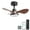4#Black+Brown,ABS+Steel(Q235), variant on 72 Inch Ceiling Fans No Light with Remote Control,8 Reversible Blade,Quiet Dc Motor,Timer Function,6-Speed,Industrial Ceiling Fan for Bedroom Home Kitchen (Black),Black Abs+Steel(Q235) Electrical