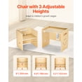 thumbnail image 3 of VEVOR Montessori Weaning Table and Chair Set, 3 In 1 Wooden Toddler Table and Chairs with Chalkboard, Adjustable Height Montessori Chair for Ages 1-5, Ideal for Drawing, Reading, Eating - Natural, 3 of 9