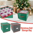 thumbnail image 1 of Christmas Ornament Storage Box 1PC,-Compartment Organizer12.99x12.99x12.99in,Secure Protection For Holiday Decorations With Adjustable Dividers & Zipper Closure(Green), 1 of 8