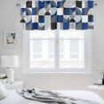 thumbnail image 3 of 2 Pack Mid Century Valance for Window Navy Blue Grey Abstract Retro Geometric Modern Kitchen Valance Rod Pocket Short Curtain Topper Decorative Window Treatment for Living Room Bedroom 42"x12", 3 of 8