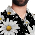 thumbnail image 5 of Daisy Men's Short Sleeve Poplin Shirt, Button Down Casual Summer Beach Printed Unisex Shirt, 5 of 6