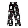 thumbnail image 2 of Zorvxlyn Halloween Women's Fleece Pajamas Boo Ghost Pumpkin Graphic Women's Pajama Pants Drawstring Elastic Waist Plush Pajama Pants Women, 2 of 4