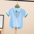 thumbnail image 6 of HAOTAGS Polo Shirts for Boys,School Uniform Button Lapel Tee Short Sleeve Everyday Shirt Blue 11-12 T, 6 of 6