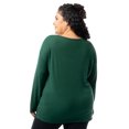 thumbnail image 3 of Holiday Time Women's and Women’s Plus Christmas Waffle Graphic Tee with Long-Sleeves, Sizes S-3XL, 1X-2X, 3 of 9