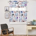 thumbnail image 5 of 3 Piece Kitchen Curtains Tiers and Valances Set, Thanksgiving Autumn Orange Tones Bohemian Floral Print Boho Rod Pocket Short Window Treatment Tiers Curtains Panel and Valance for Cafe Bathroom, 5 of 6