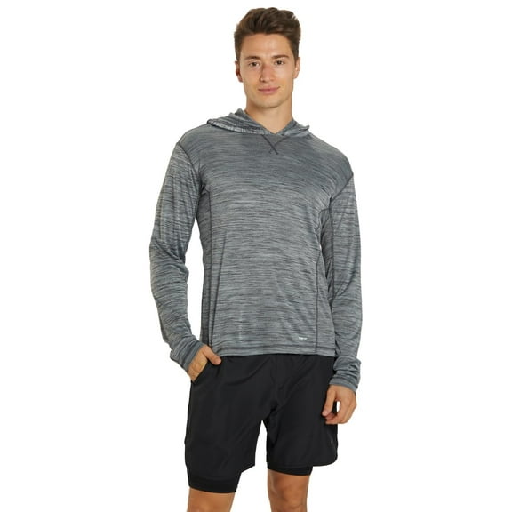 Sporti Men’s L/S Hybrid II Hooded UPF 50 Sun Shirt, Hooded, Long Sleeve, Athletic (Men’s)