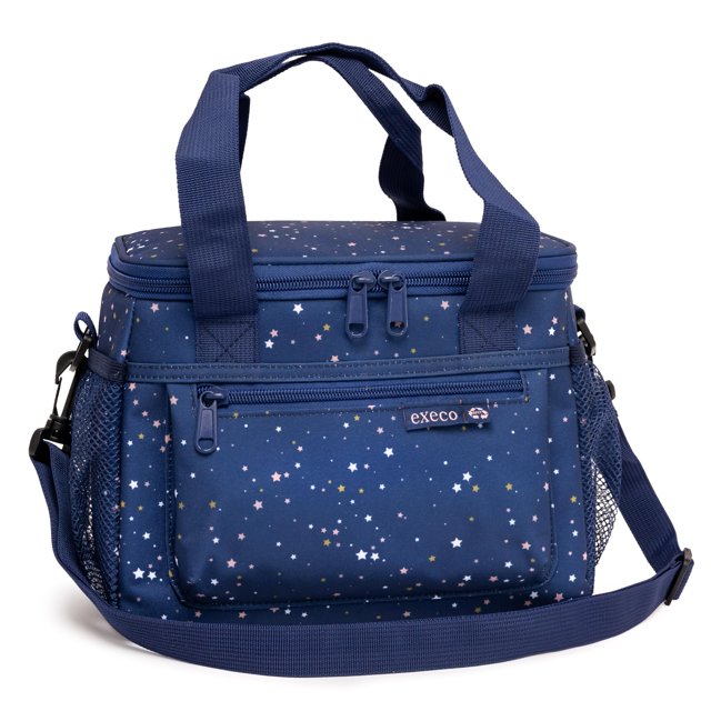 EXECO Boîte à Lunch Thermique Isolée Lavable Réutilisable Étanche 9L Durable avec 2 Compartiments pour Enfants d'École Préscolaire et Primaire, Fabriquée à Partir de Bouteilles Recyclées - Collection Stars