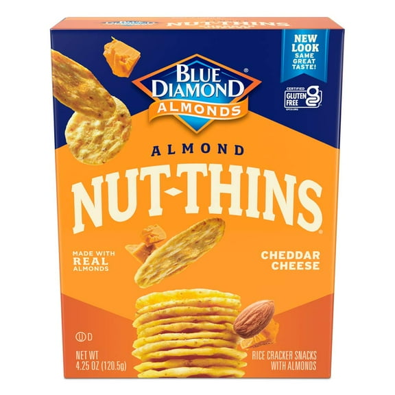Blue Diamond Almond Nut Thins, Cheddar Cheese, 4.25 Oz (Pack of 8)