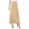 thumbnail image 3 of Women's Maxi Length High Waist Foldable Waistband Solid Skirt, 3 of 7