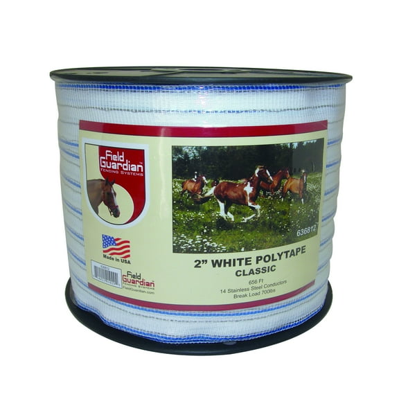 Field Guardian 631666 2 In Conductive Polytape, White Classic, 656 Ft Spool