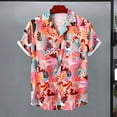 thumbnail image 3 of sunsanly Men Vacation Shirt Colorful Floral Print Turn-down Collar Short Sleeves Single-breasted Cooling Cardigan Plus Size Men Beach Top Men Clothes, 3 of 7
