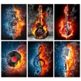 thumbnail image 2 of 5D DIY Full Drill Diamond Painting, Musical Instrument Guitar Diamond Embroidery Rhinestone Sticker Mosaic Home Decor, 40 x 50 cm, Unframed,FX6157,50x40cm, 2 of 7