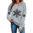 thumbnail image 5 of Christmas Sweatshirts for Women Snowflake Crewneck Long Sleeve Pullover Sweatshirts Holiday Festive Loose Fit Casual Sweatshirts, XL, 5 of 5