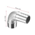 thumbnail image 3 of 304 Stainless Steel Hose Barb Fitting Elbow, 25mm Barbed x G3/4 Male Pipe Connector for Water Air Home Brew, Pack of 2, 3 of 7