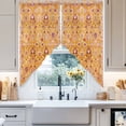 thumbnail image 2 of Swag Curtain Valances Yellow Boho Swag Valances for Kitchen Windows Bohemian Southwest Ethnic Style Short Topper Curtains Valance Tier Pair for Kitchen Bedroom Living Room Bathroom 28"x36", 2 of 8