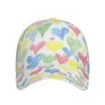 thumbnail image 2 of Uemuo Hand Drawn Colored Hearts Pattern Baseball Cap Golf Dad Hat Adjustable Original Classic Low Profile Cotton Hat Unconstructed Plain Cap Men Women, 2 of 9