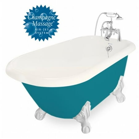 - American Bath Factory T041B-WH-R-BP Champagne Jester 54 in. Bisque Acrastone Air Bath Tub, Large