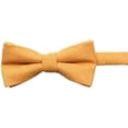thumbnail image 1 of Nvzi 2 piezas de pajarita clásica preatada, esmoquin formal liso ajustable para adultos y niños, pajarita elegante para fiesta de bodas, corbata lisa (amarilla), 1 of 2