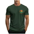 thumbnail image 2 of Vetsdori Mens Outdoor Shirts Classic Slim Fit Pull On Short Sleeve Sports Crew Neck Trendy Graphics Army Green T-Shirts for Men, 2 of 5