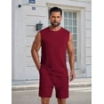 thumbnail image 2 of COOFANDY Men' Summer Beach Outfits Jacquard Knit Short Set Lounge Casual Tracksuit Lightweight Knit Set, 2 of 6