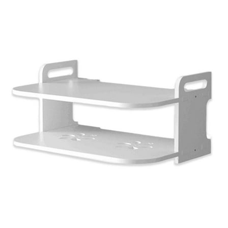 EZLIFE 2 Tier White Floating Wall Mount Shelf For DVD Player Game Console Sky Box P7A0