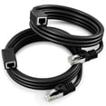 thumbnail image 1 of Ethernet Extension Cable, Cat 6 Ethernet Cable Extender, Internet Cable with Shielded RJ45 Male-to-Female Connector, LAN Cable Extension for Patch Networks, Black (6 Feet, 2 Pack), 1 of 4