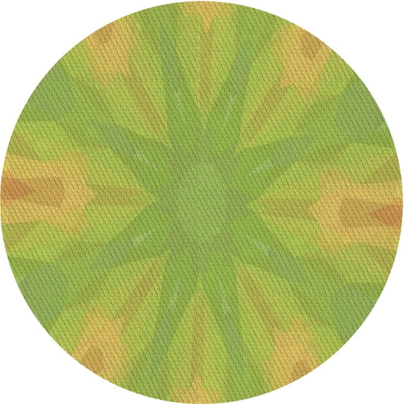 Ahgly Company Indoor Round Patterned Pistachio Green Area Rugs, 8' Round