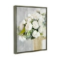 thumbnail image 3 of Romantic White Roses Arrangement Botanical & Floral Graphic Art Luster Gray Framed Art Print Wall Art, 3 of 6