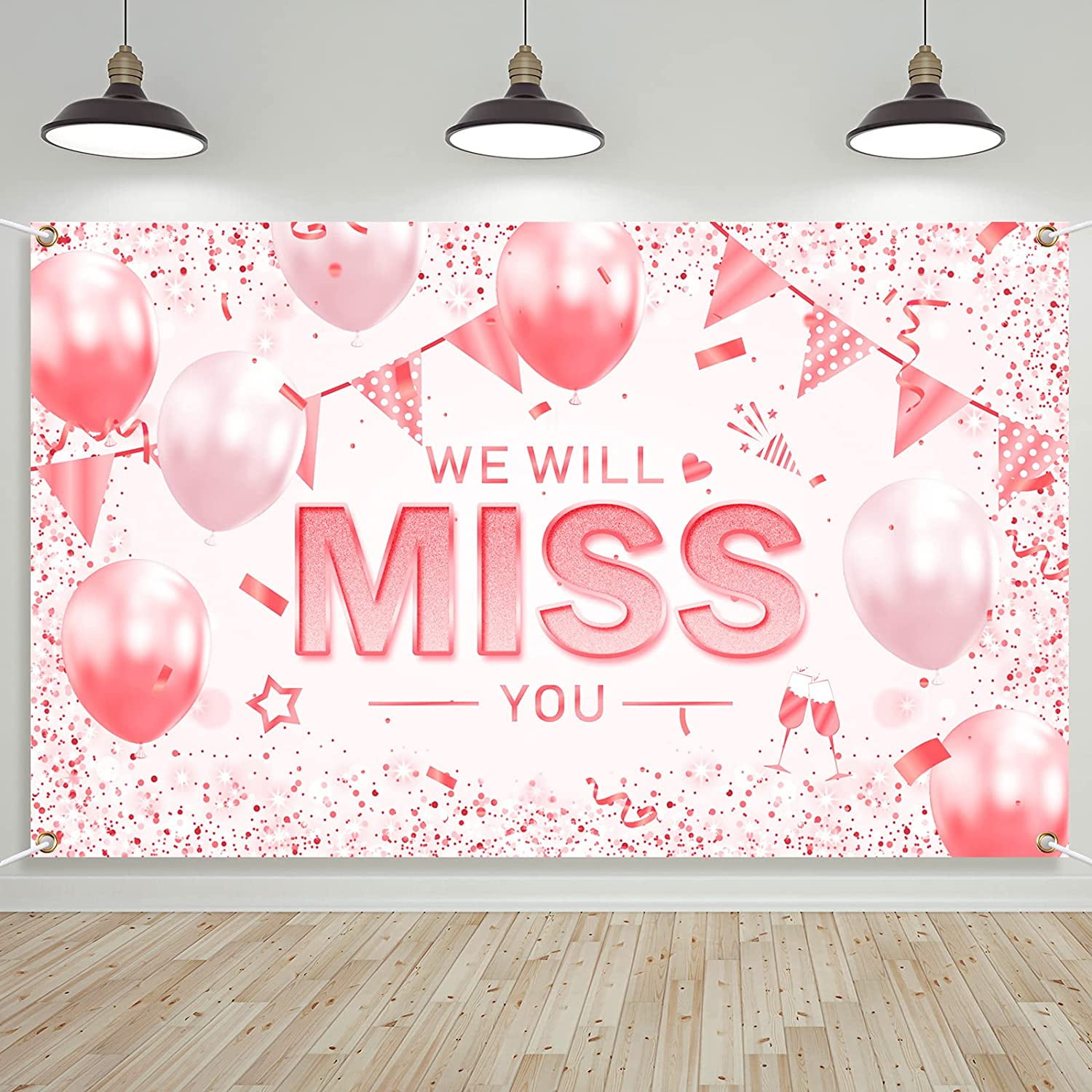 We Will Miss You Party Supplies Rose Gold We Will Miss You Banner Going  Away Party Sign Miss You Party Backdrop Retirement Background Photography  for Farewell Party Decorations, 71 x 43 Inch |