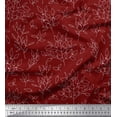 thumbnail image 1 of Soimoi Red Silk Fabric Leaves Leaves Decor Fabric Printed Yard 42 Inch Wide, 1 of 3
