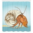 thumbnail image 3 of Ambesonne Hermit Crab Shower Curtain, Graphical Illustration, 69"Wx75"L, Blue Orange, 3 of 3