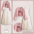 thumbnail image 1 of Winter Red Sweater Set For Women Tank Dress 2-piece Set Christmas Style Elegant, 1 of 5