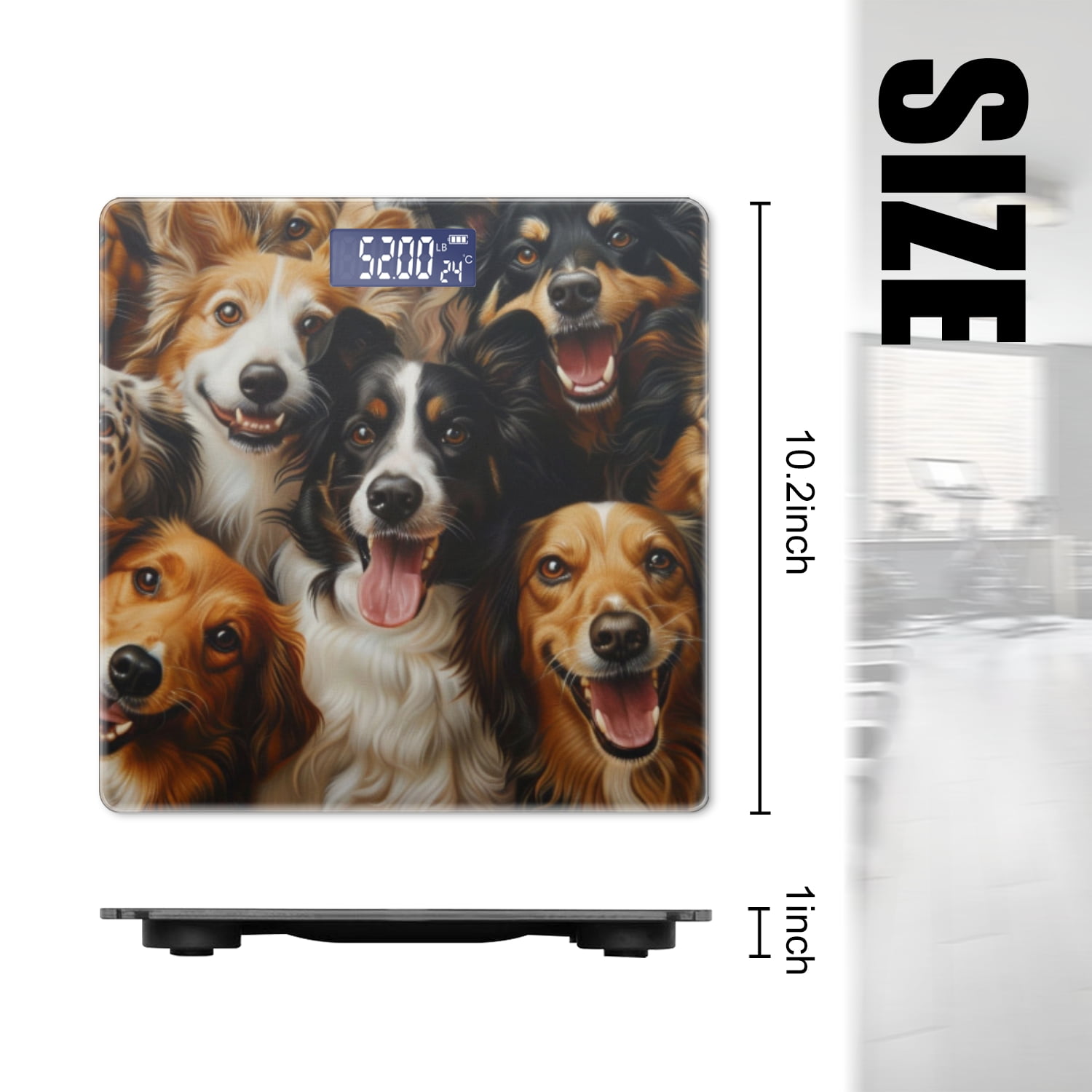 High Precision Body Weight Scale Smart Bathroom Scales with Large LCD Display(400lbs),Decorative for Bedroom-Array Of Dogs All Smiling And Opening Mouths
