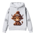 thumbnail image 6 of MAIHAN Teen Girl Hoodies Boys Highland Cow Sweatshirt Hoodie Cute Casual Fall Winter Sweatshirts Cowgirl Long Sleeve Pullover Tops(White,3-4 Years), 6 of 6